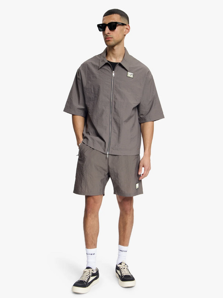 Croyez Croyez Crinkle Patch Shirt - Washed Brown