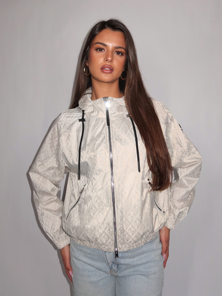 Moose Knuckles Moose Knuckles Women Elevate Hooded Monogram Jacket - Alabaster