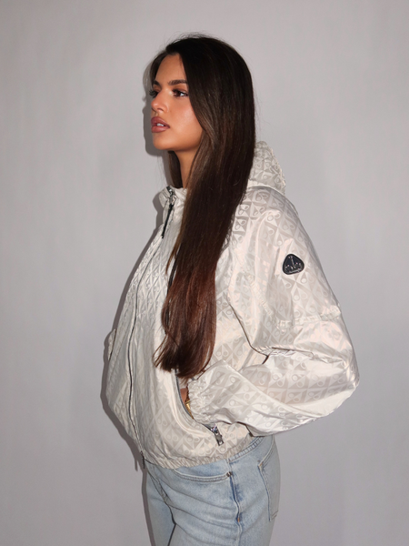 Moose Knuckles Moose Knuckles Women Elevate Hooded Monogram Jacket - Alabaster