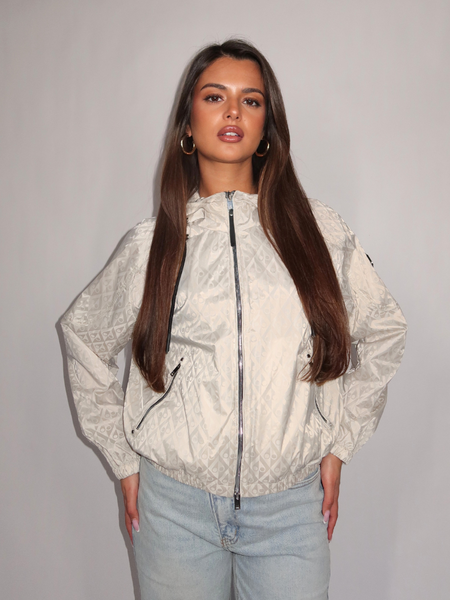 Moose Knuckles Women Elevate Hooded Monogram Jacket - Alabaster