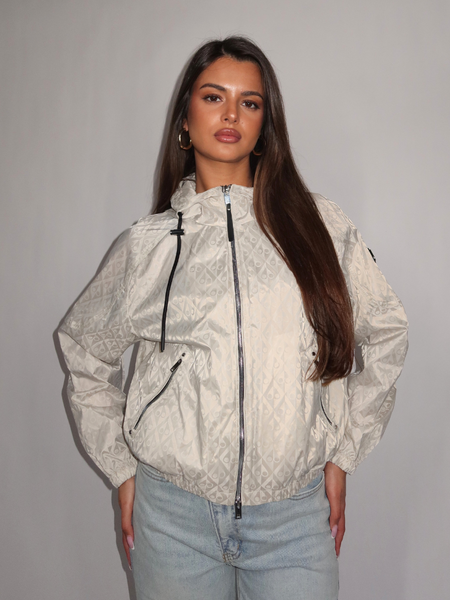 Moose Knuckles Moose Knuckles Women Elevate Hooded Monogram Jacket - Alabaster