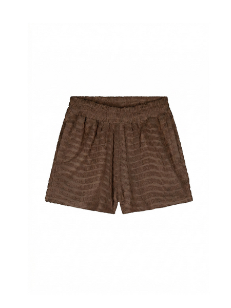 Malelions Women Monogram Wave Towell Shorts - Espresso