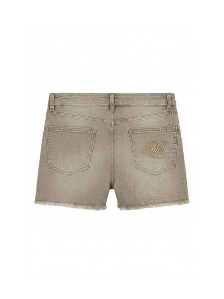 Malelions Malelions Women Damaged Emblem Denim - Taupe