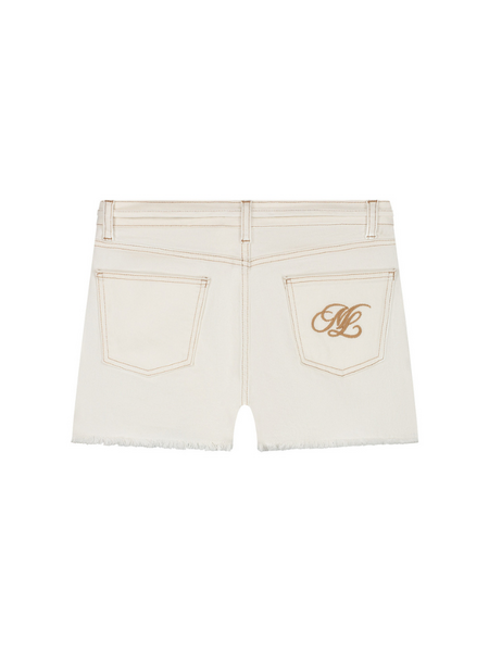 Malelions Malelions Women Damaged Emblem Denim - Off-White