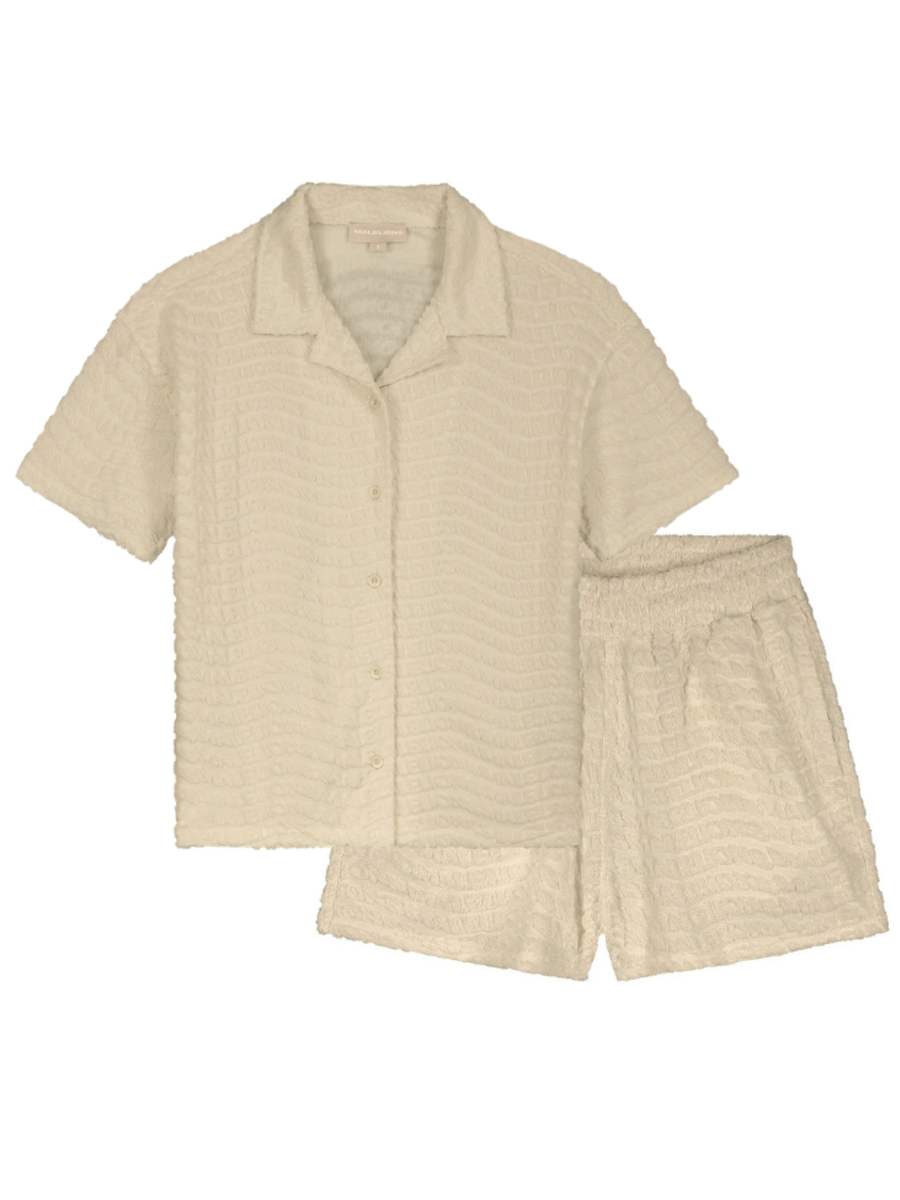 Malelions Malelions Women Monogram Wave Towell Combi-Set - Beige