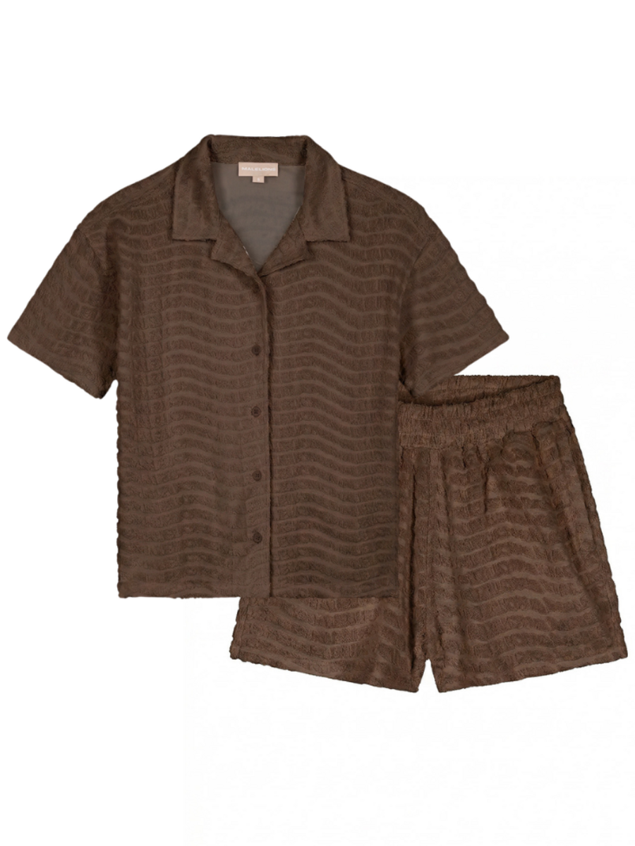 Malelions Malelions Women Monogram Wave Towell Combi-Set - Espresso