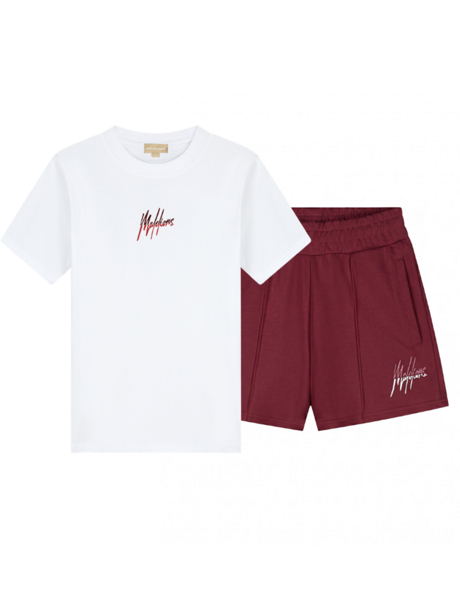 Malelions Malelions Women Kiki Combi-Set - Bordeaux/White
