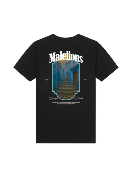 Malelions Kids Blue Stairs T-Shirt - Black