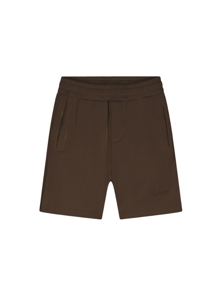 Malelions Kids Horizon Ribbed Shorts - Dark Brown