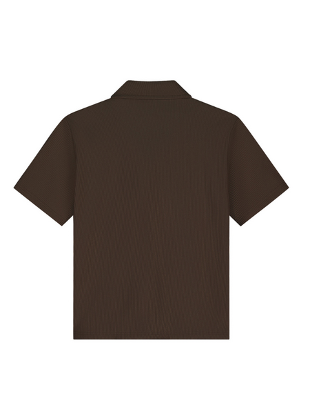 Malelions Malelions Kids Horizon Ribbed Shirt - Dark Brown