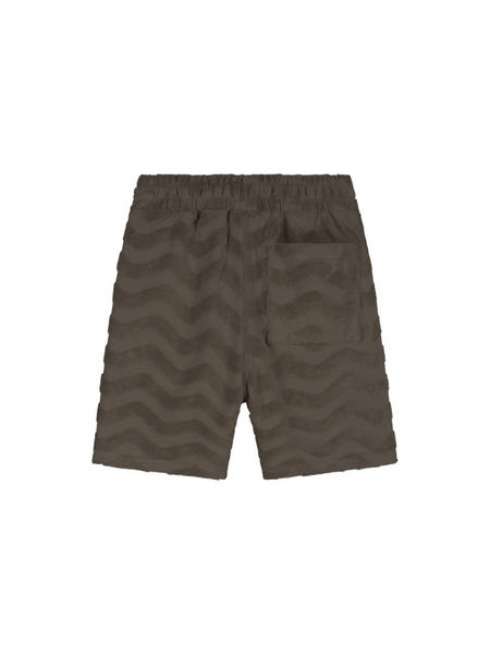 Malelions Malelions Kids Jacquard Wavy Towel Shorts - Dark Brown