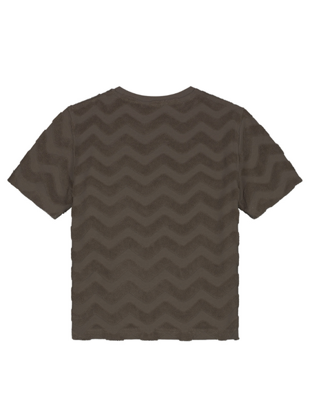 Malelions Malelions Kids Jacquard Wavy Towel T-Shirt - Dark Brown