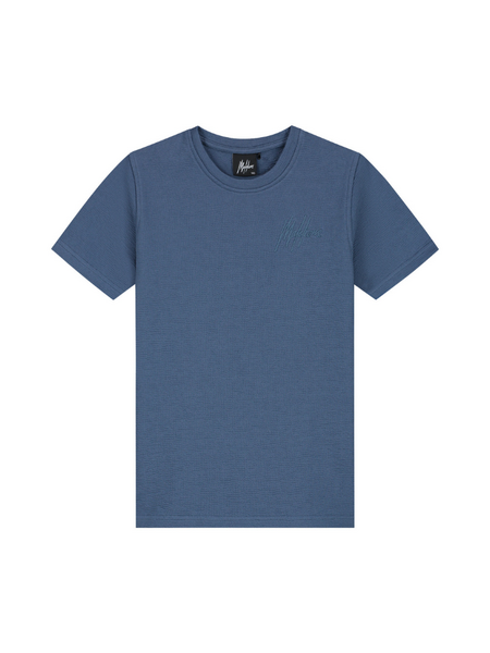 Malelions Kids Slub Structure T-Shirt - Dust Blue