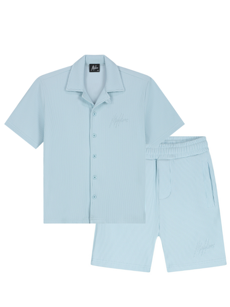 Malelions Kids Horizon Ribbed Combi-Set - Light Blue