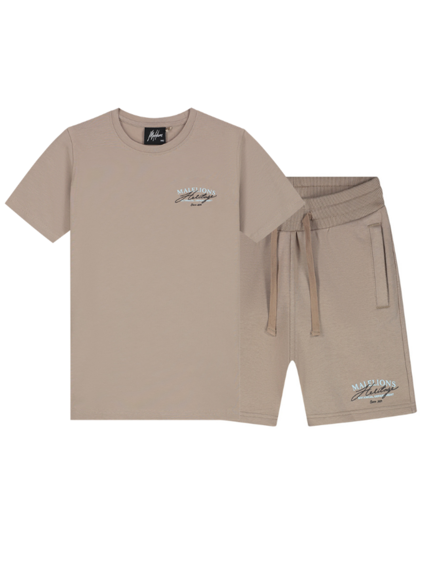 Malelions Malelions Kids Heritage Combi-Set - Dark Taupe