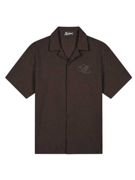 Malelions Malelions Diagonal Seersucker Shirt - Dark Brown