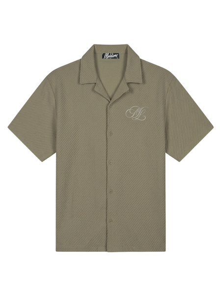 Malelions Malelions Diagonal Seersucker Shirt - Dark Sage