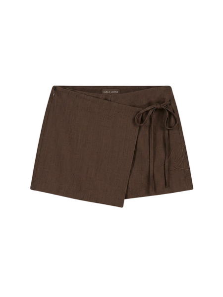 Malelions Malelions Women Linen Emblem Skort - Espresso