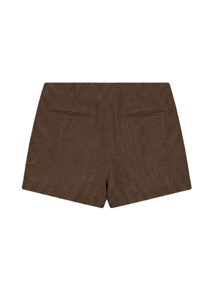 Malelions Malelions Women Linen Emblem Skort - Espresso