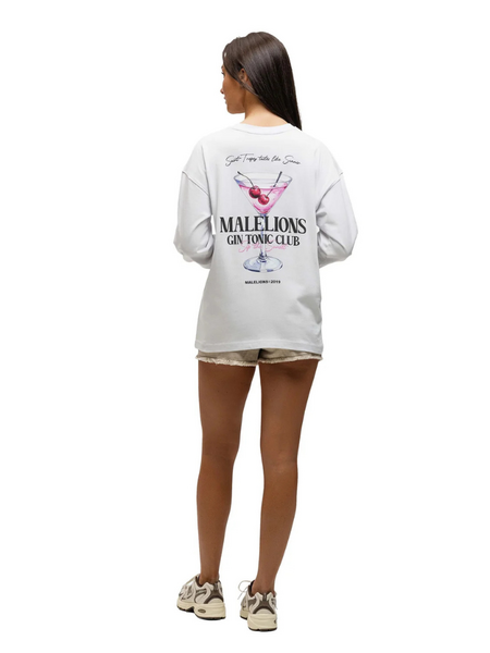 Malelions Women Gin Tonic Club Longsleeve - White