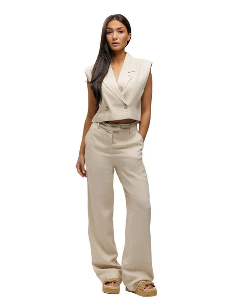 Malelions Women Emblem Pantalon - Beige