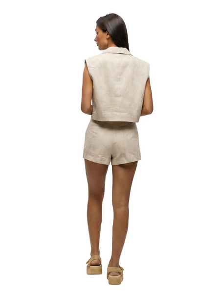 Malelions Malelions Women Linen Emblem Skort - Beige