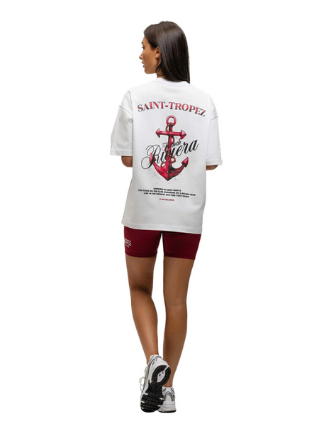 Malelions Women Saint-Tropez Oversized T-Shirt - White