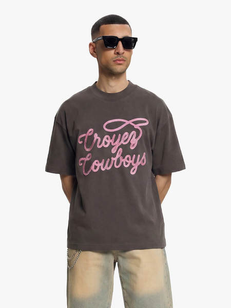 Croyez Croyez Cowboys T-Shirt - Washed Brown