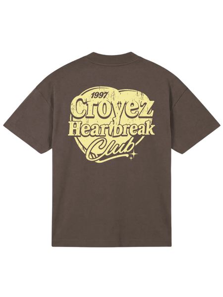 Croyez Croyez Heartbreak Club T-Shirt - Washed Brown
