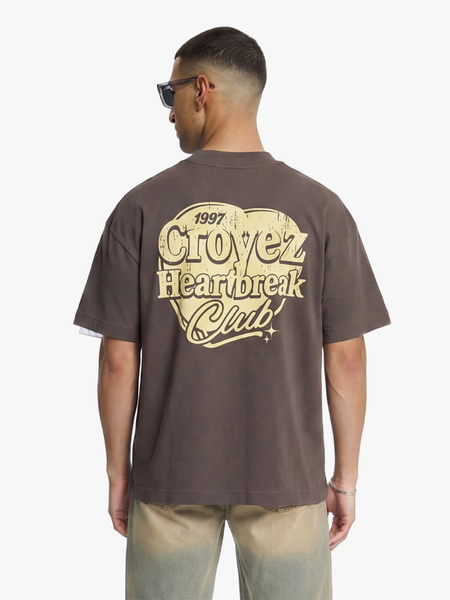 Croyez Croyez Heartbreak Club T-Shirt - Washed Brown