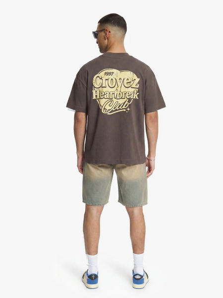 Croyez Croyez Heartbreak Club T-Shirt - Washed Brown