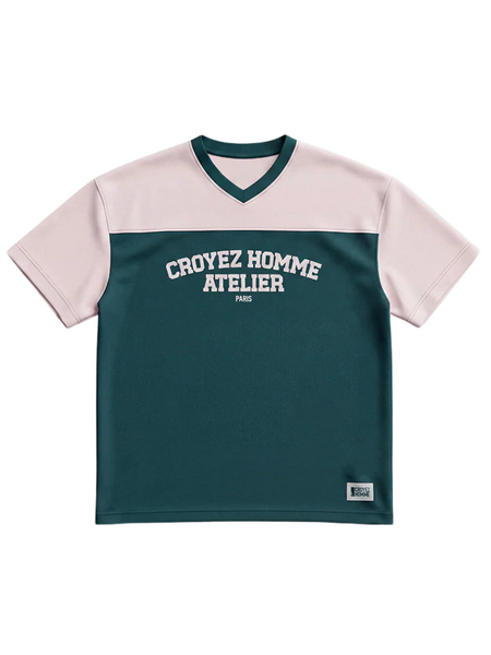 Croyez Jersey Sport T-Shirt - Dark Teal/Pink