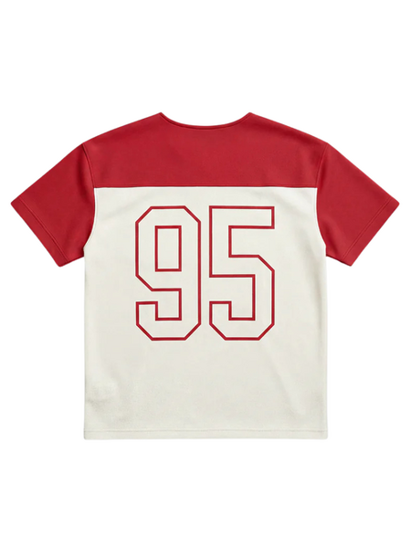Croyez Croyez Jersey Sport T-Shirt - Off-White/Red
