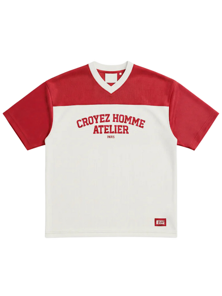Croyez Croyez Women Jersey Sport T-Shirt - Off-White/Red