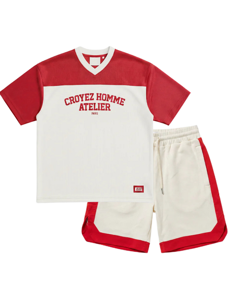 Croyez Jersey Sport Combi-set - Off-White/Red