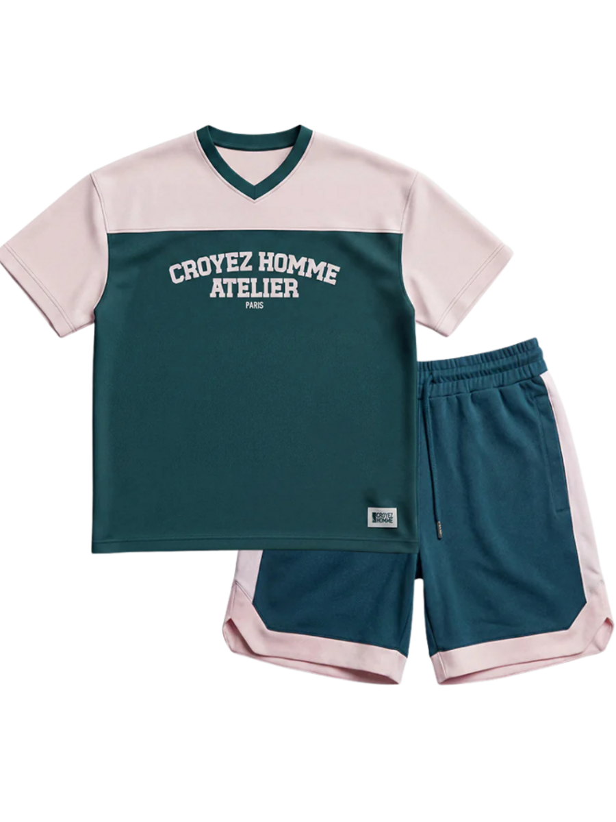 Croyez Croyez Jersey Sport Combi-set - Dark Teal/Pink