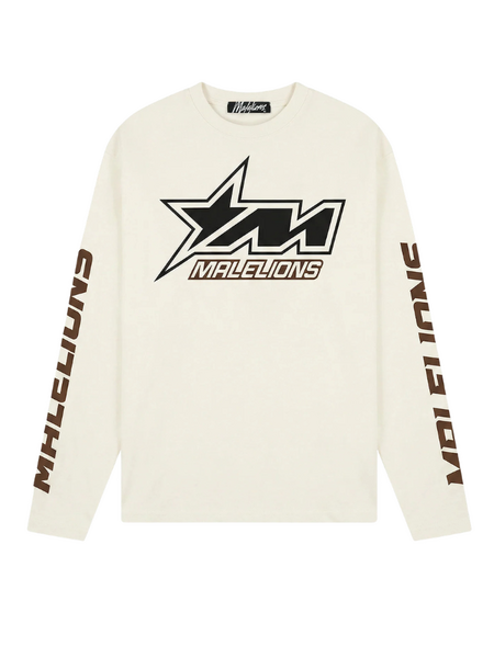 Malelions Malelions Motocross Longsleeve T-Shirt - Off-White