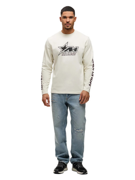 Malelions Malelions Motocross Longsleeve T-Shirt - Off-White