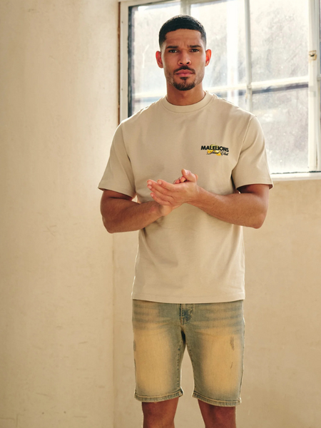 Malelions Malelions Washed Denim Shorts - Sand Washed