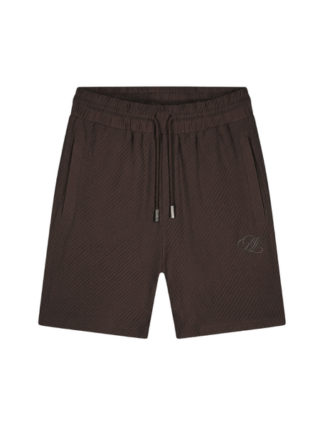 Malelions Malelions Diagonal Seersucker Shorts - Dark Brown