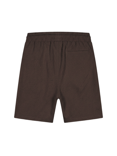 Malelions Malelions Diagonal Seersucker Shorts - Dark Brown