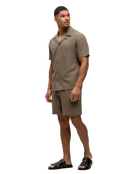 Malelions Diagonal Seersucker Shorts - Dark Sage