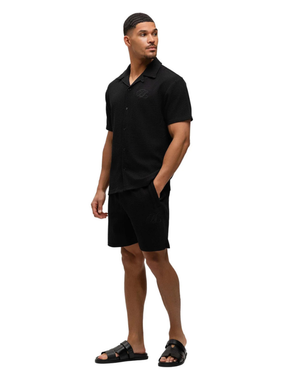 Malelions Malelions Diagonal Seersucker Combi-Set - Black