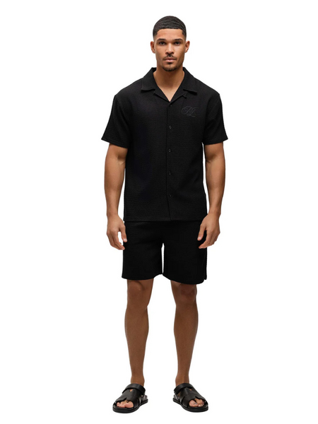 Malelions Diagonal Seersucker Shorts - Black