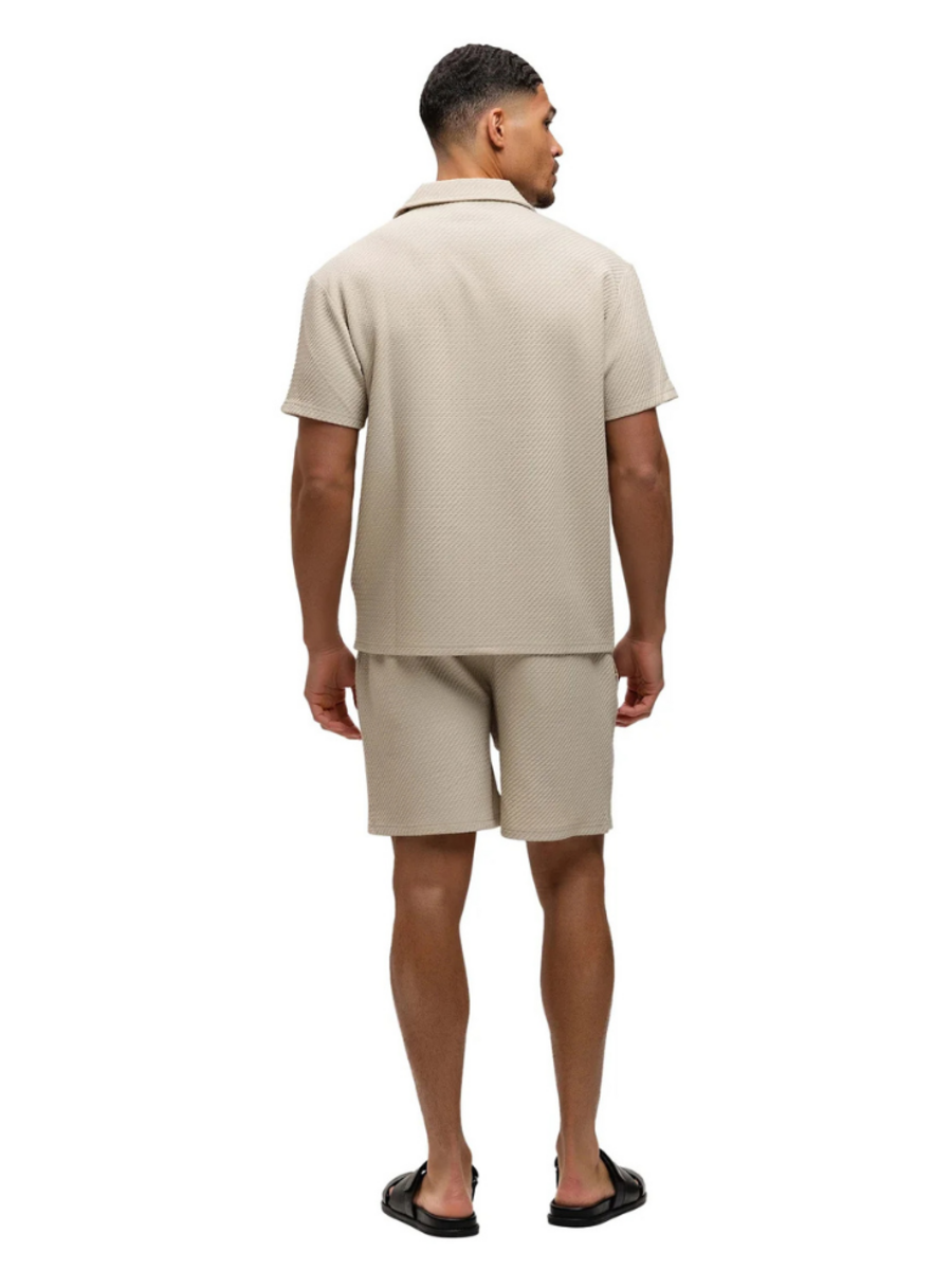 Malelions Malelions Diagonal Seersucker Combi-Set - Light Beige