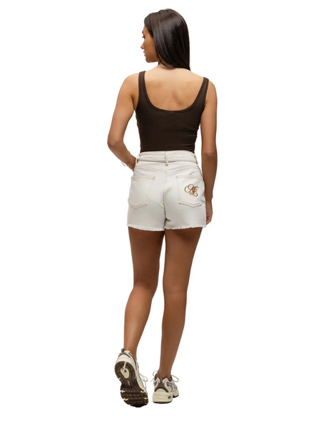 Malelions Malelions Women Damaged Emblem Denim - Off-White
