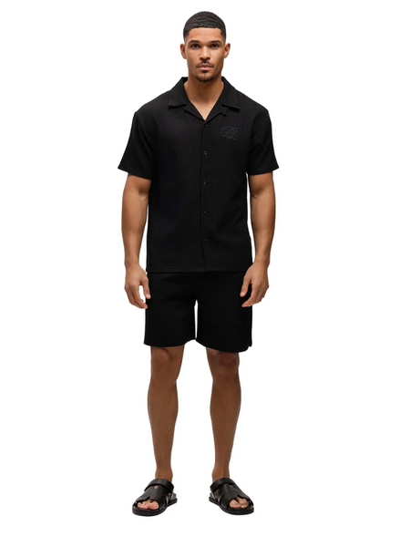 Malelions Diagonal Seersucker Shirt - Black