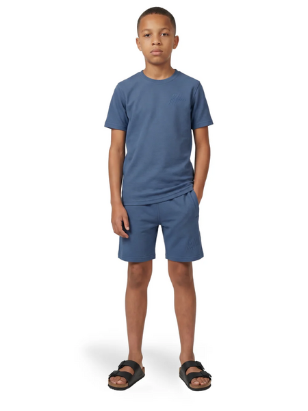 Malelions Kids Slub Structure T-Shirt - Dust Blue