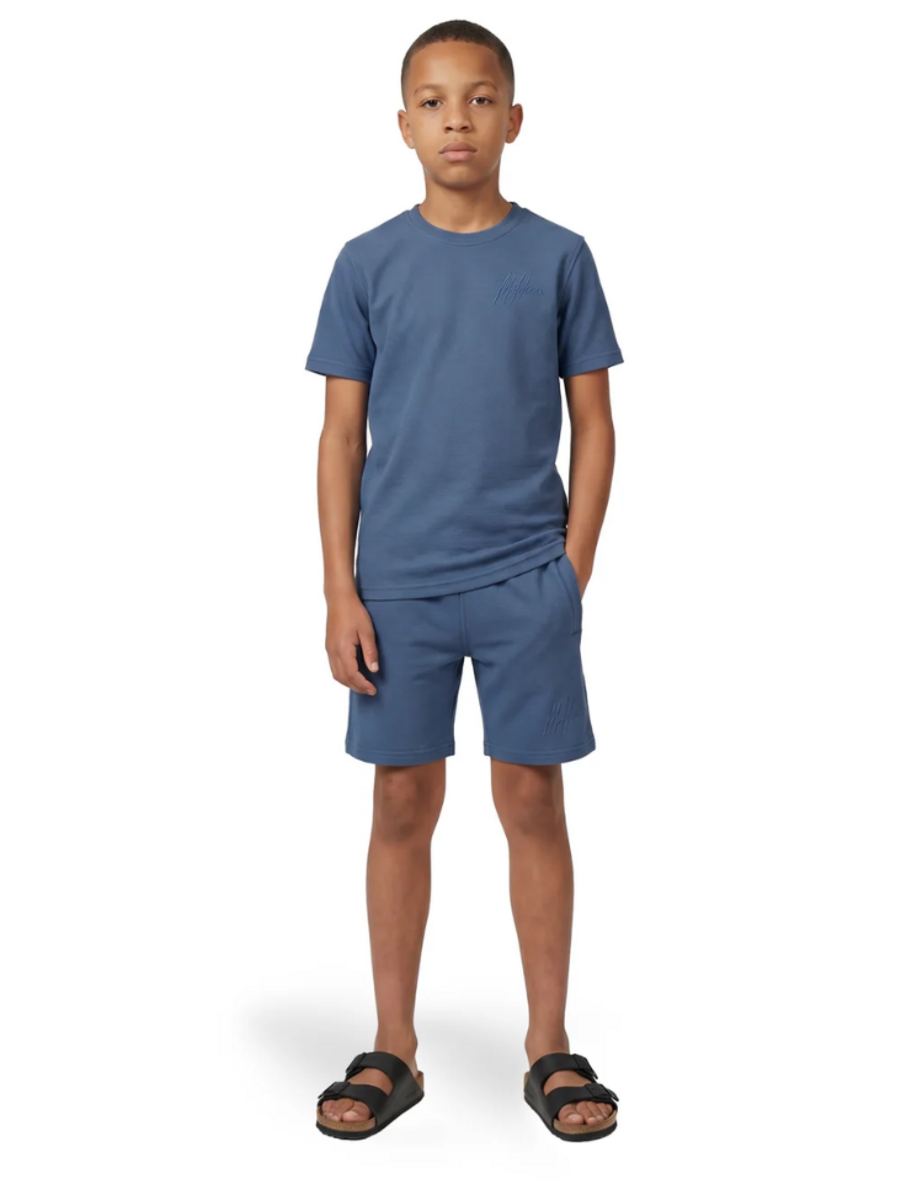 Malelions Kids Slub Structure Combi-Set - Dust Blue Malelions Malelions Kids Slub Structure Combi-Set - Dust Blue