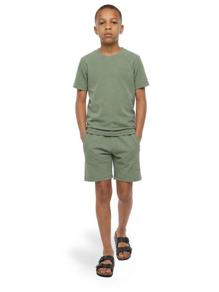 Malelions Kids Slub Structure Shorts - Sage Green